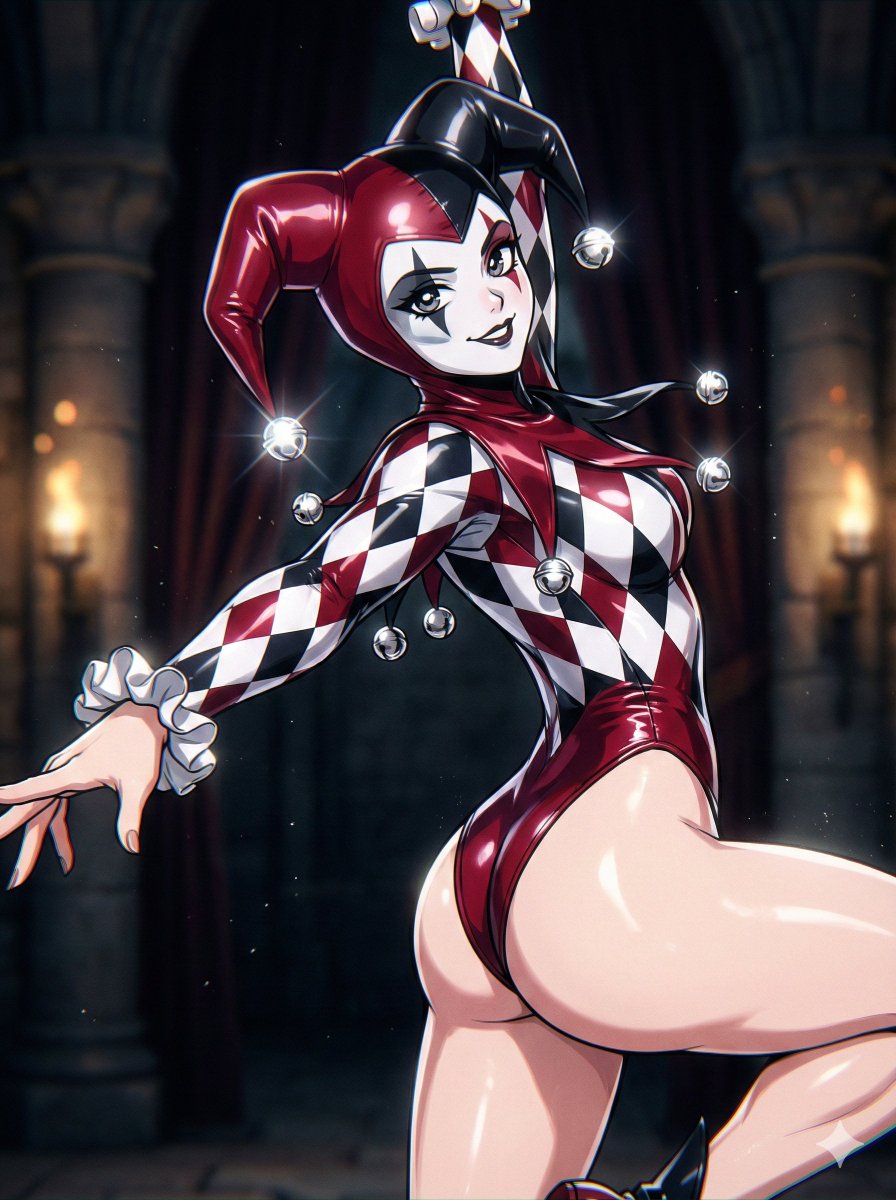 Social Media Post - Flash-Lit Jester-Girl Editorial Anime