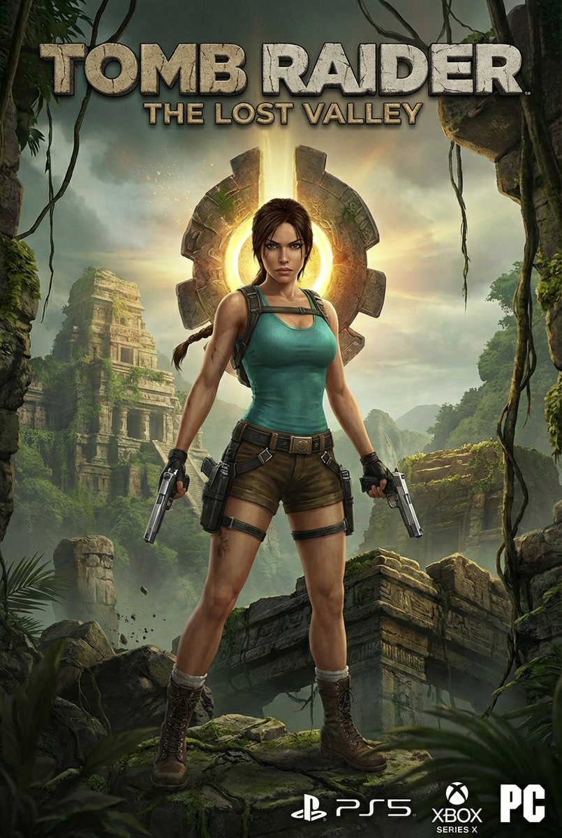 Tomb Raider Lara Croft Game Art - Ancient Jungle Ruins