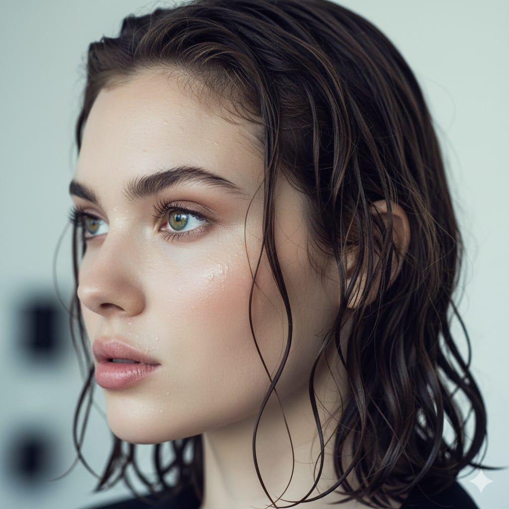 Xtreme wet close-up portrait