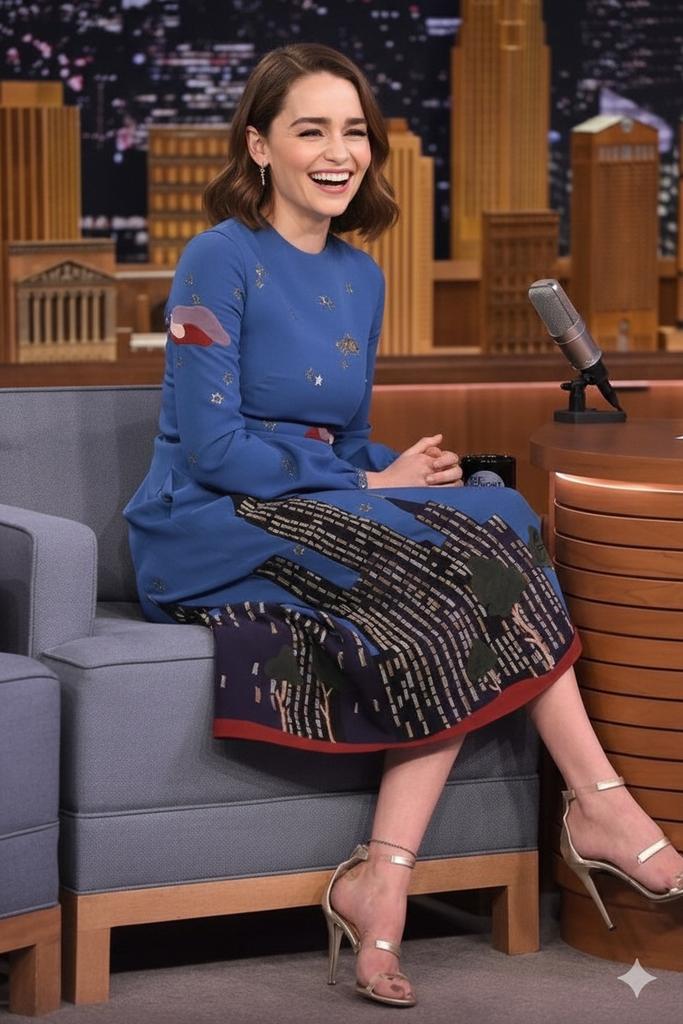 YouTube Thumbnail - Cinematic Talk Show Portrait (Emilia Clarke Inspired)