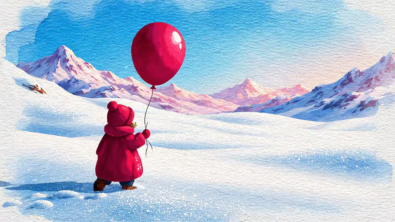 A Child's Solitude in a Snowy Wonderland