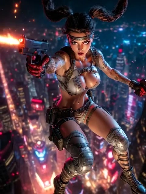 A Cyberpunk Vision in Neo-Tokyo: Aerial Shot Masterpiece