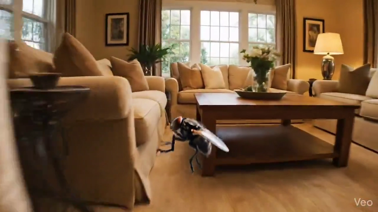 A Housefly's Thrilling Journey: Hyper-Realistic POV
