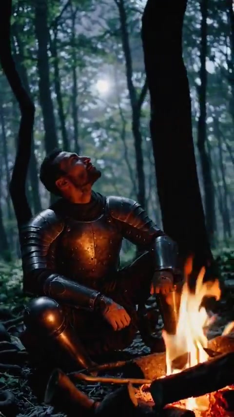 A Knight's Solitude: Rest by Firelight