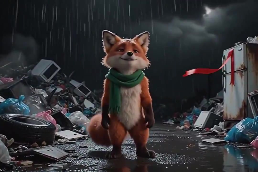 A Rainy Christmas Serenade from a Trashy Fox