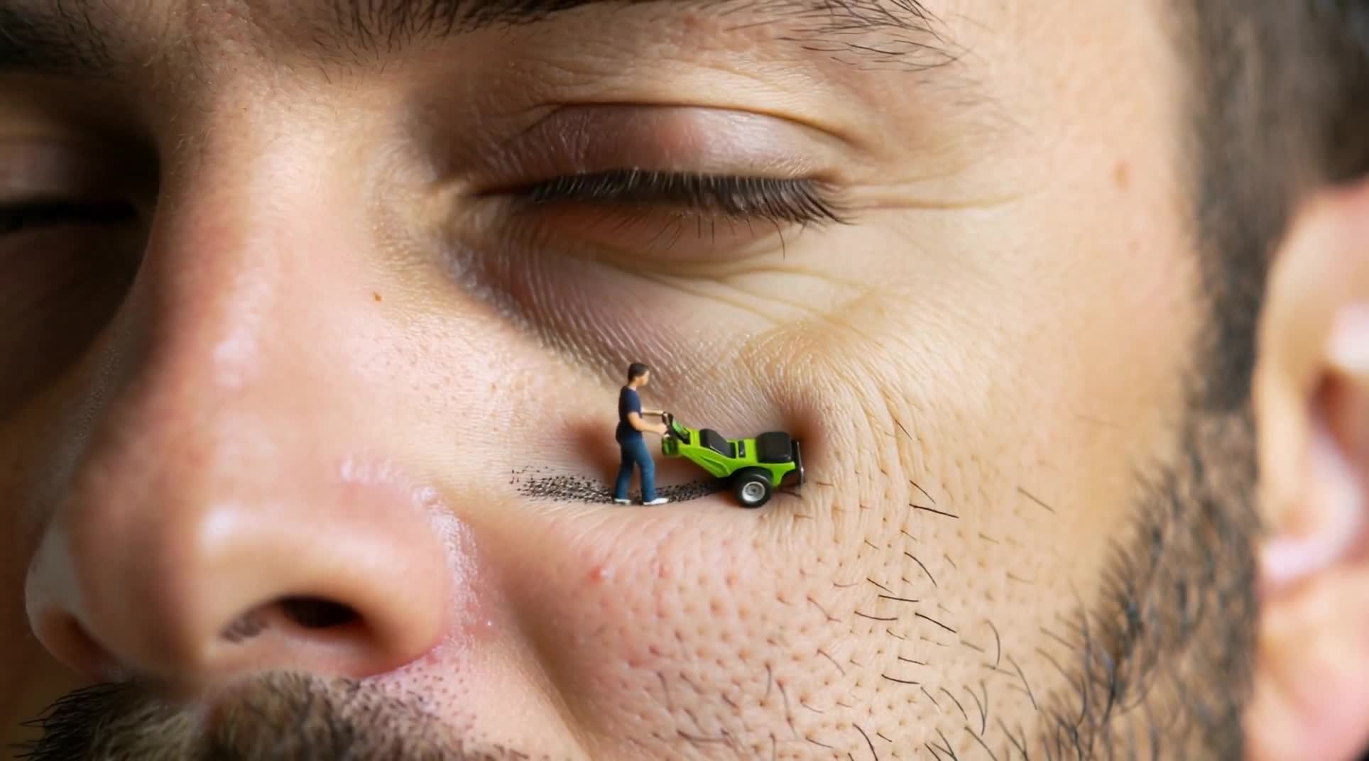 A Tiny Barber's Beard Trimming Adventure