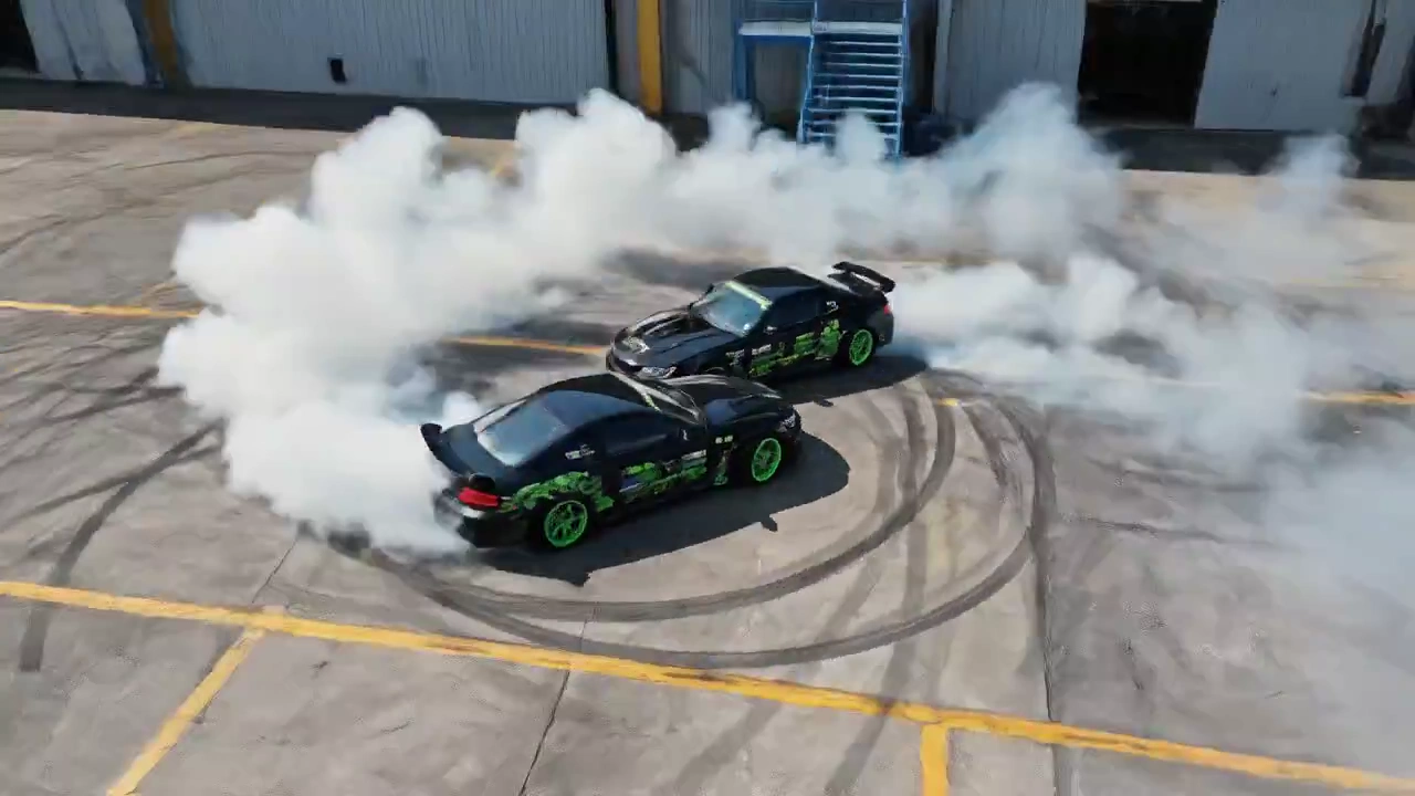 At midnight, black cars become smoke-spitting phantoms