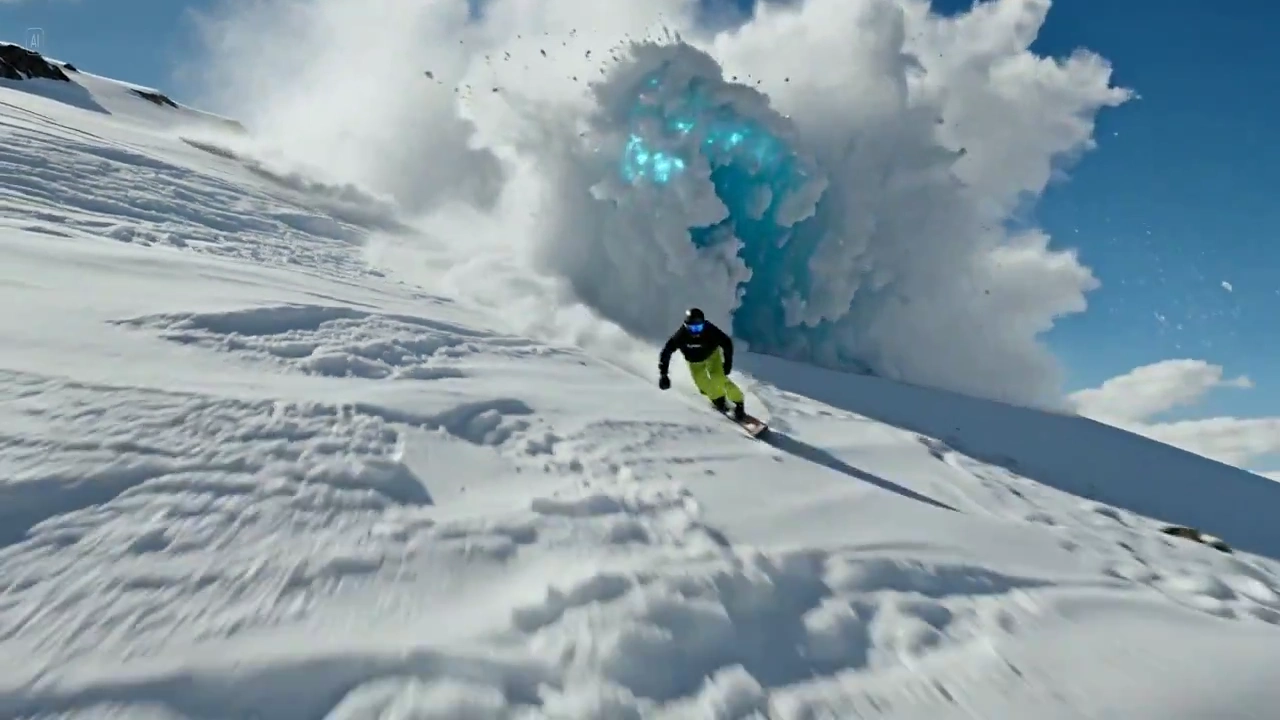 Avalanche Escape: Snowboarder vs Nature's Fury