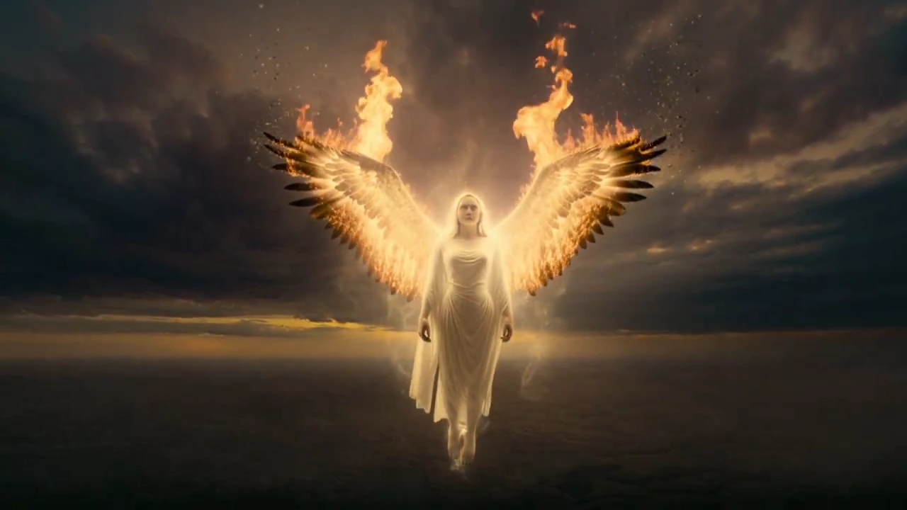 Celestial Descent: The Angel's Silent Plunge