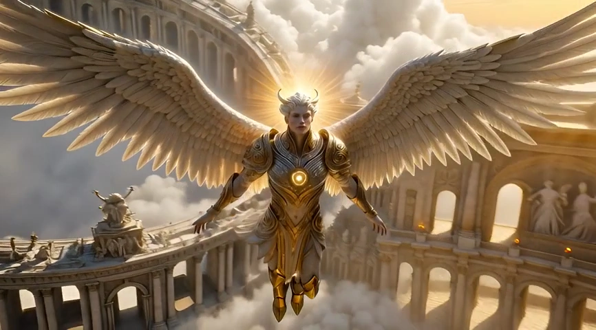 Celestial Majesty: An Angelic Vision in Animation