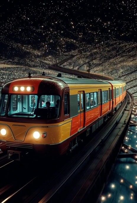 Celestial Train: A Fiery Journey Through the Stars