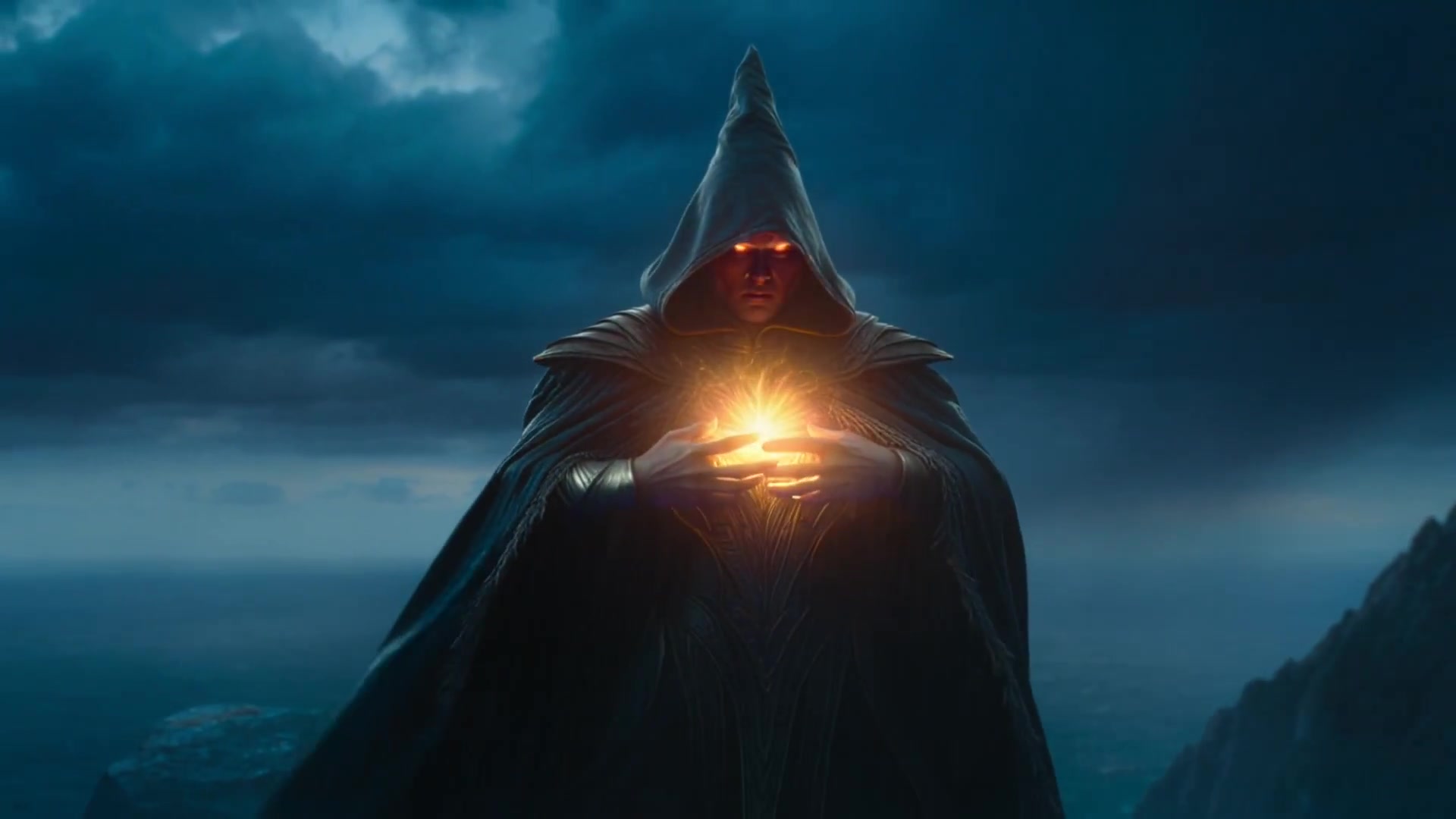 Celestial Wizard Ascending: A Stormy Transformation