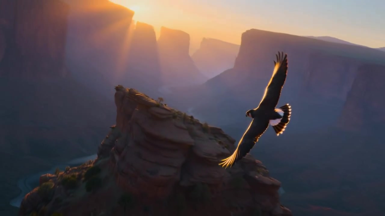 Chasing Dawn: A Peregrine Falcon's Canyon Dive