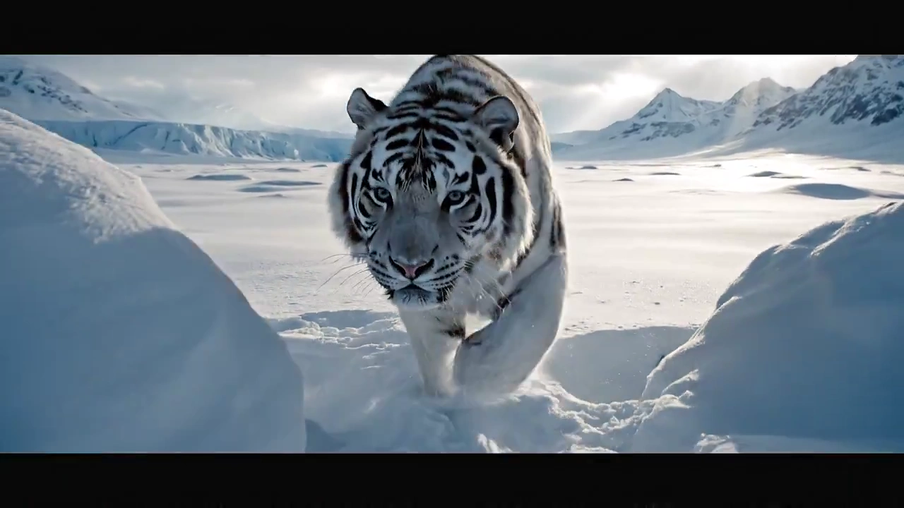 Chasing Shadows: The Arctic Dance of the White Tiger