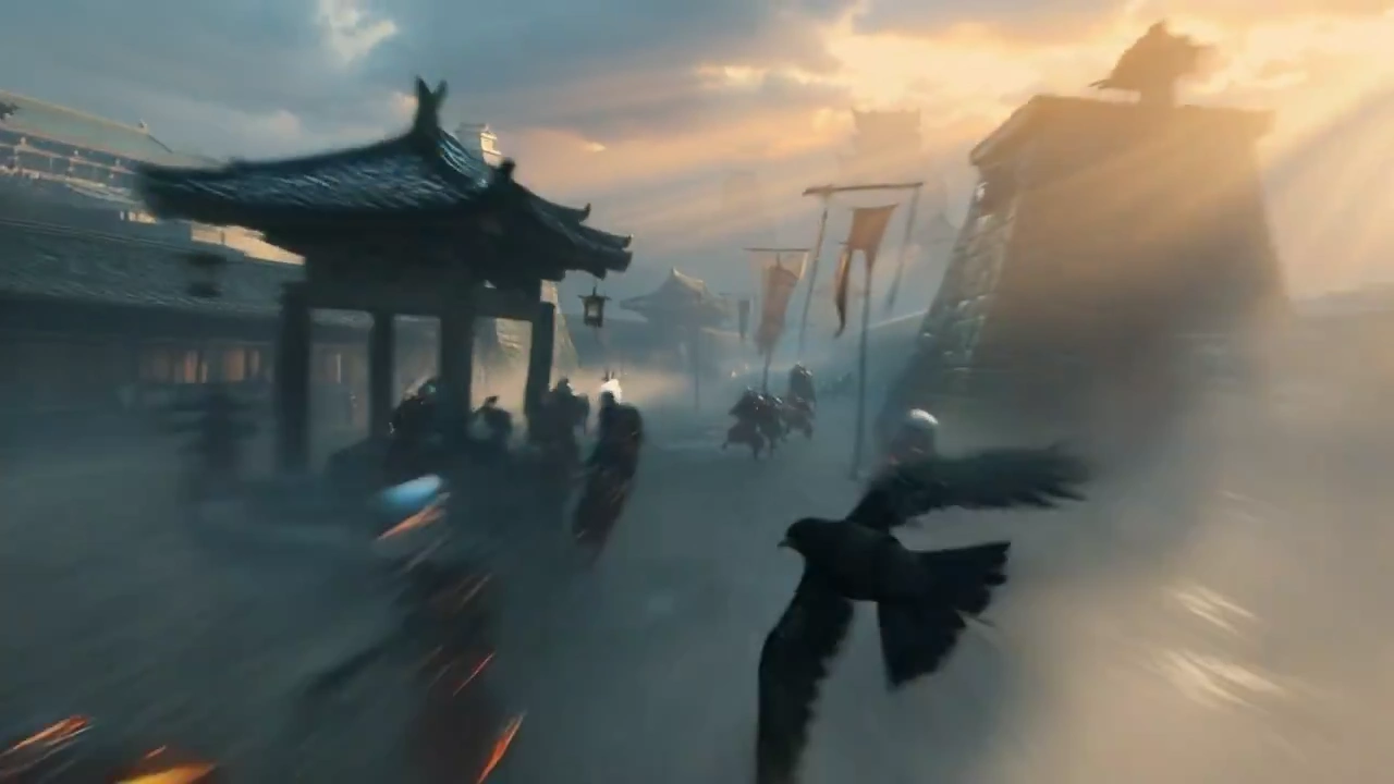 Cinematic Flight: A Crow’s Dash Through a Japanese Castle