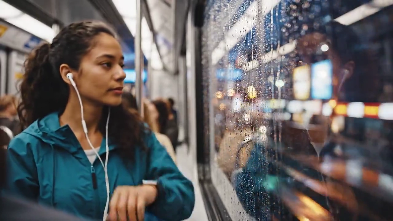 City Pulse: A Rainy Metro Journey