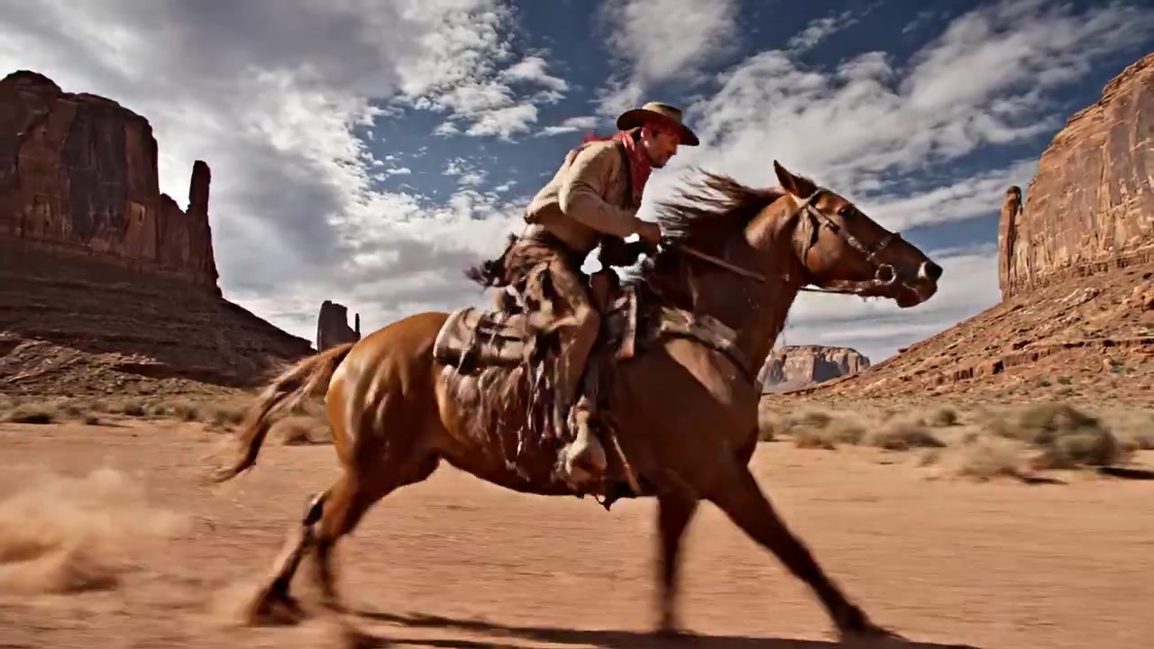 Cowboy's Charge: A Desert Symphony in Motion