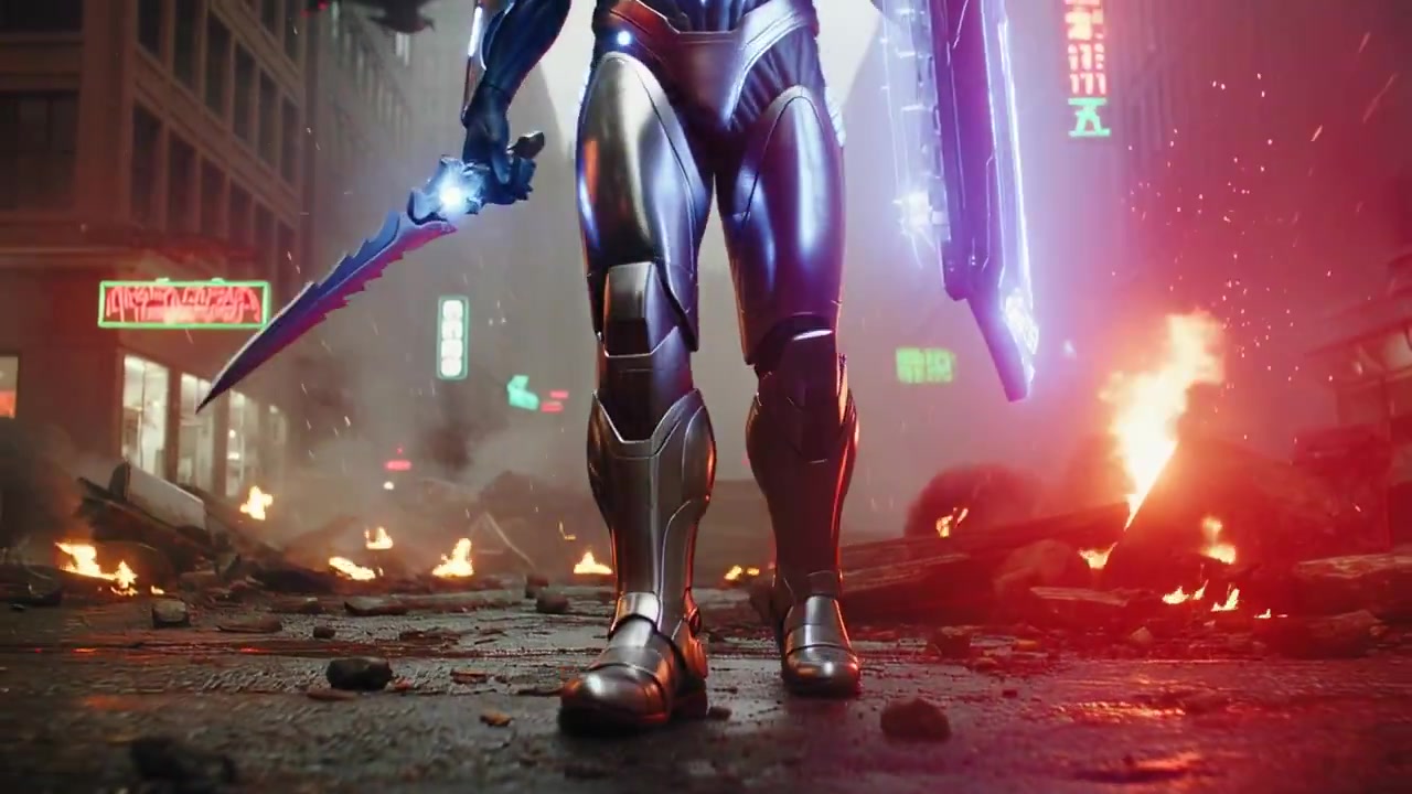 Cybernetic Sentinel: A Glimpse into a War-Torn Future