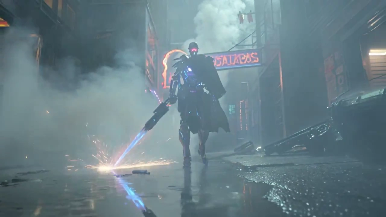 Cybernetic Warrior in a Dystopian Nightmare