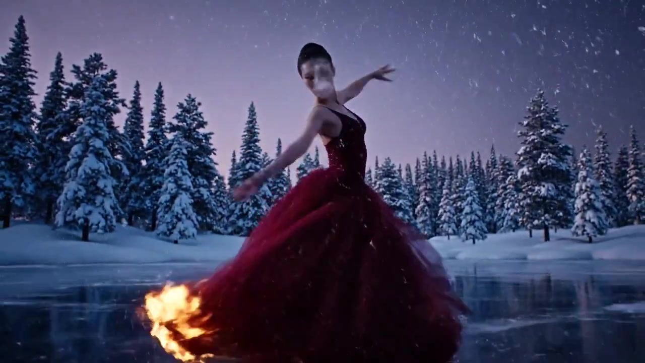 Dancing Flames: A Twilight Dance on Ice