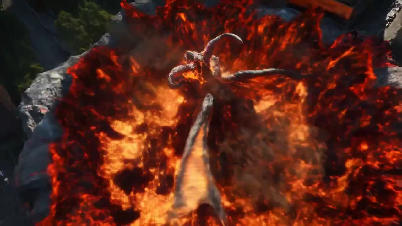 Demon Titan Emerges: A Fiery Urban Catastrophe