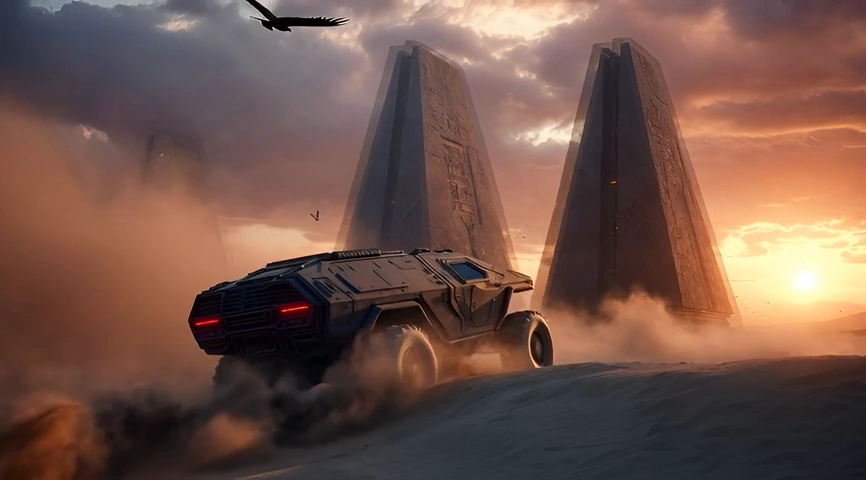 Desert Odyssey: Unveiling Alien Monoliths