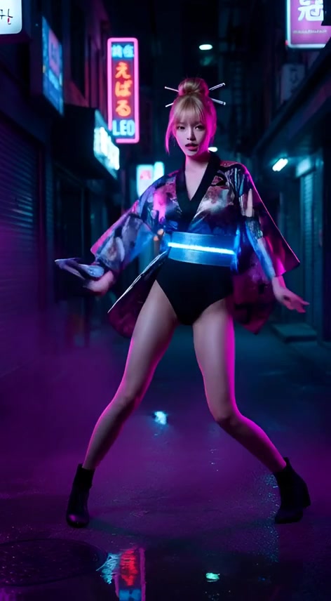 Electric Dance: A Neon Dream in Motion