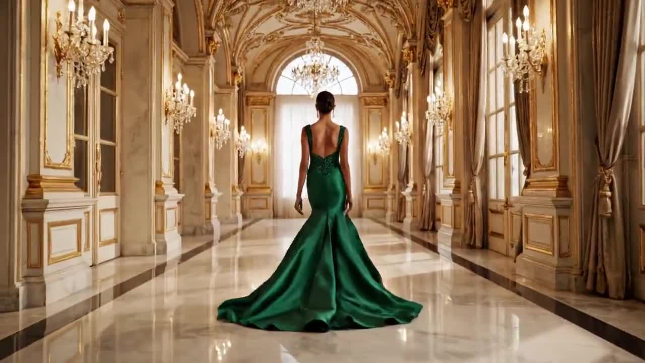 Emerald Elegance: A Dance in Luxury