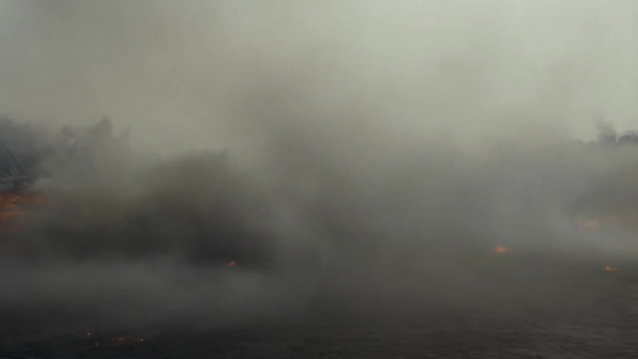 Emerging from Chaos: A Cinematic Scene