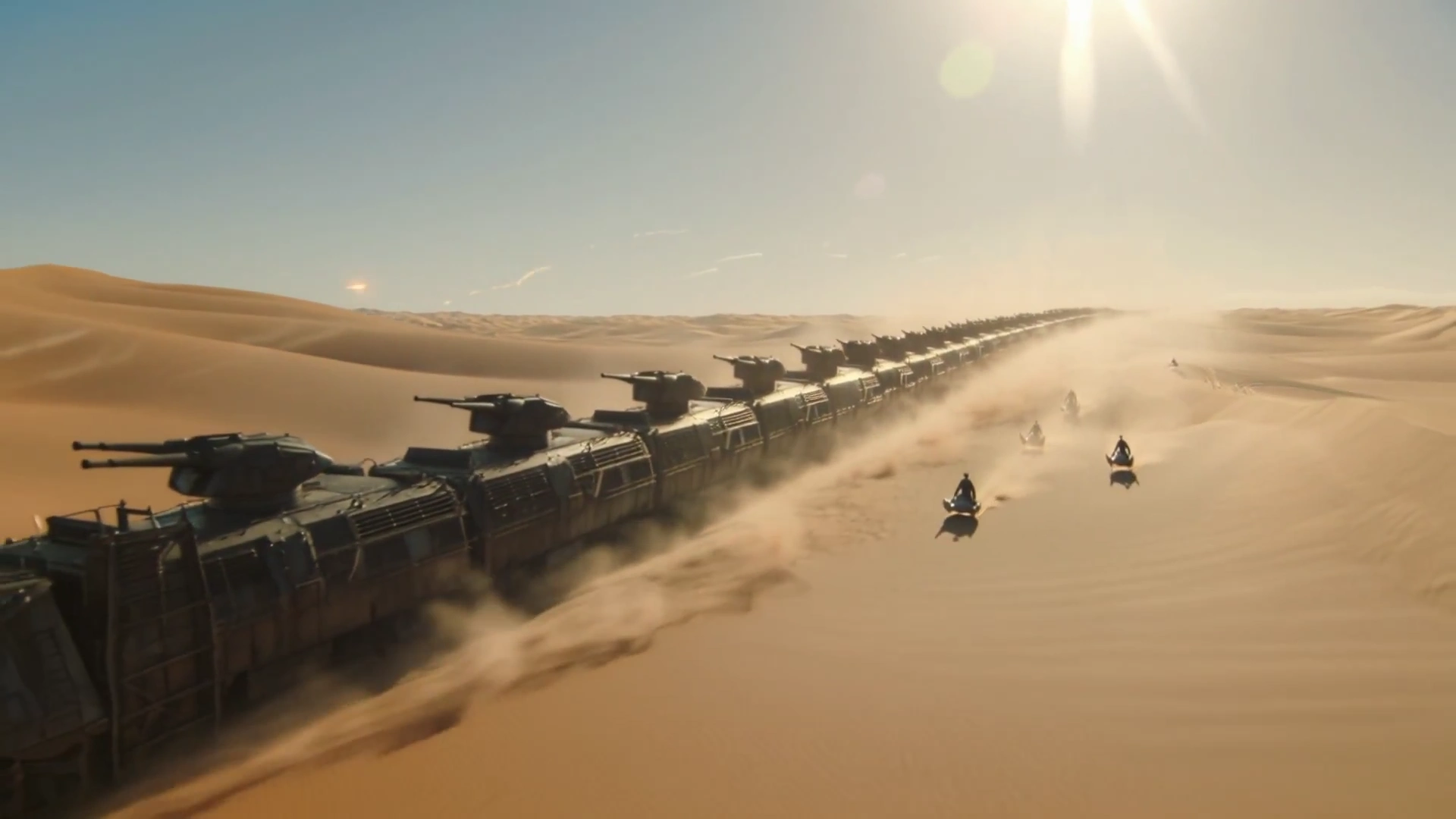 Epic Desert Chase: Armored Train vs. Sand-Skimmers