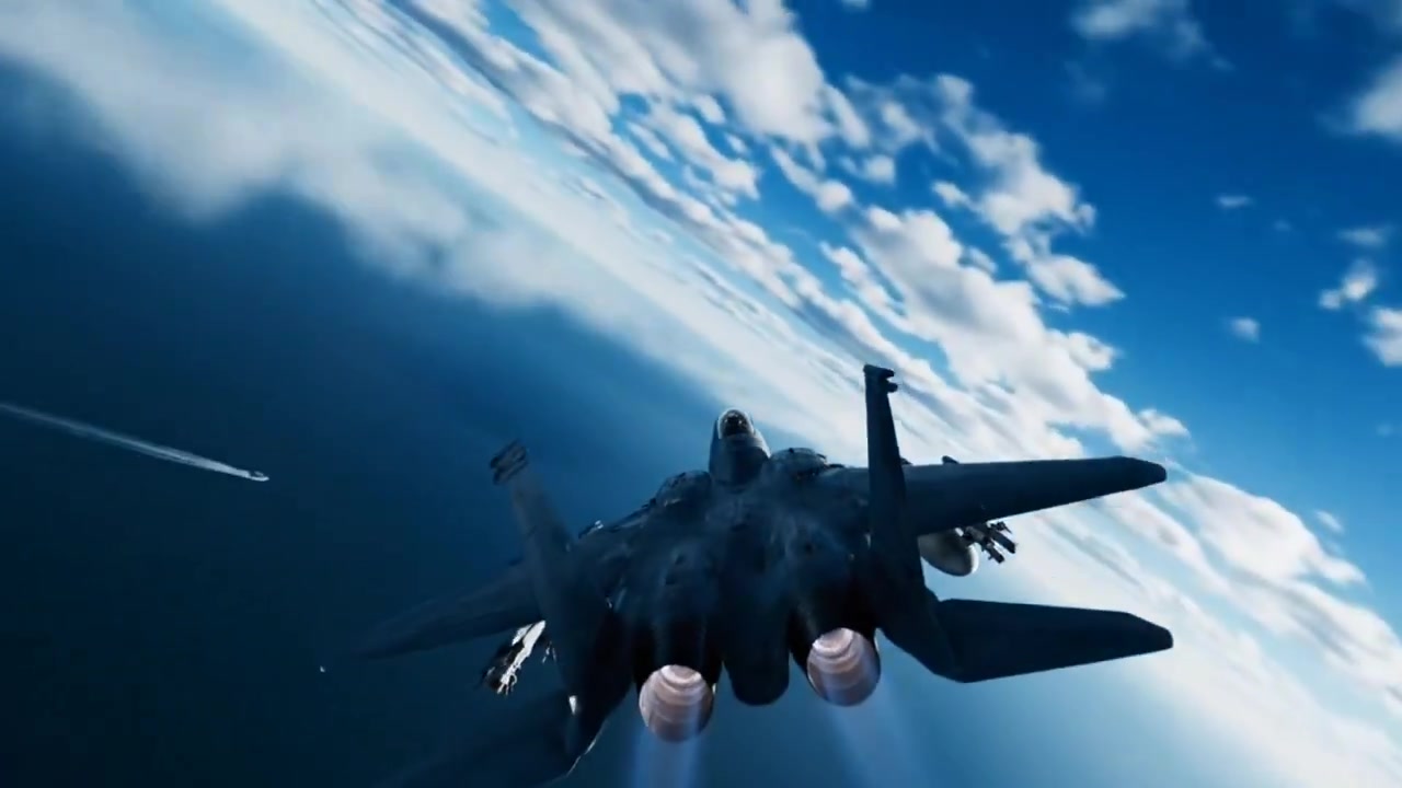 Epic F-15 Eagle Flight Over the Ocean