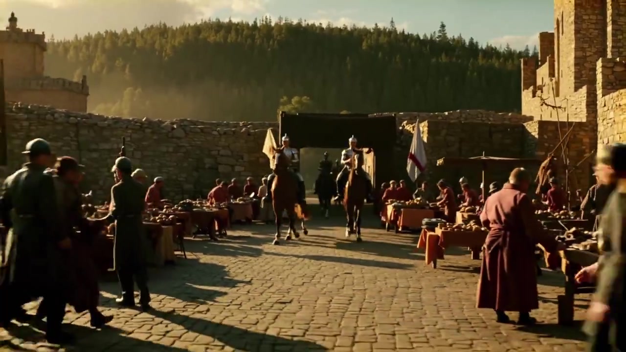 Epic Medieval Village in Golden Hour