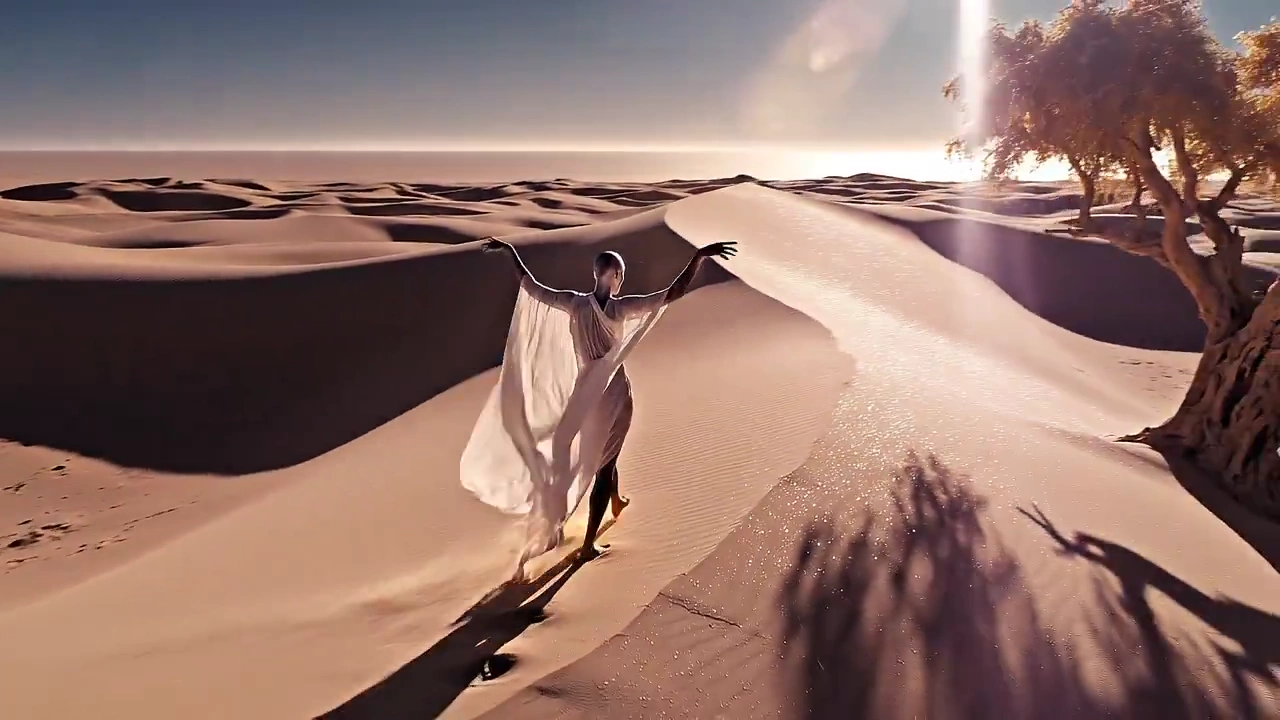 Ethereal Wandering: A Surreal Desert Journey