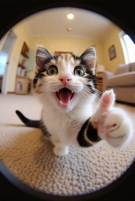 Feline Highs: A Cat's Colorful Adventure