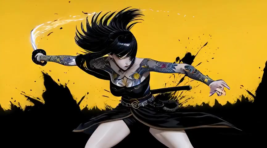 Fierce Elegance: A Cyberpunk Yakuza Muse