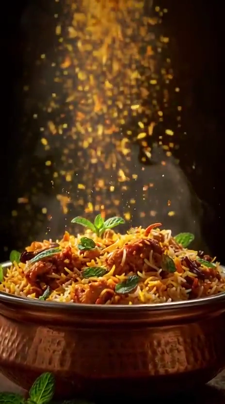 Flavor Explosion: Biryani in Mid-Air Marvel