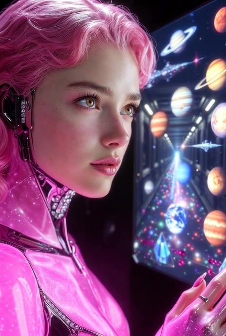 Galactic Dreamscape: The Cyborg's Cosmic Cabin