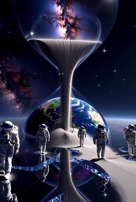 Galactic Hourglass: A Surreal Dreamscape