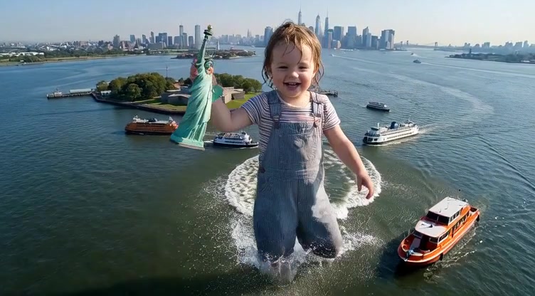 Giant Toddler and Lady Liberty: A Viral Community Creation