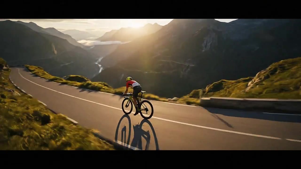 Golden Horizons: A Cyclist's Ascent