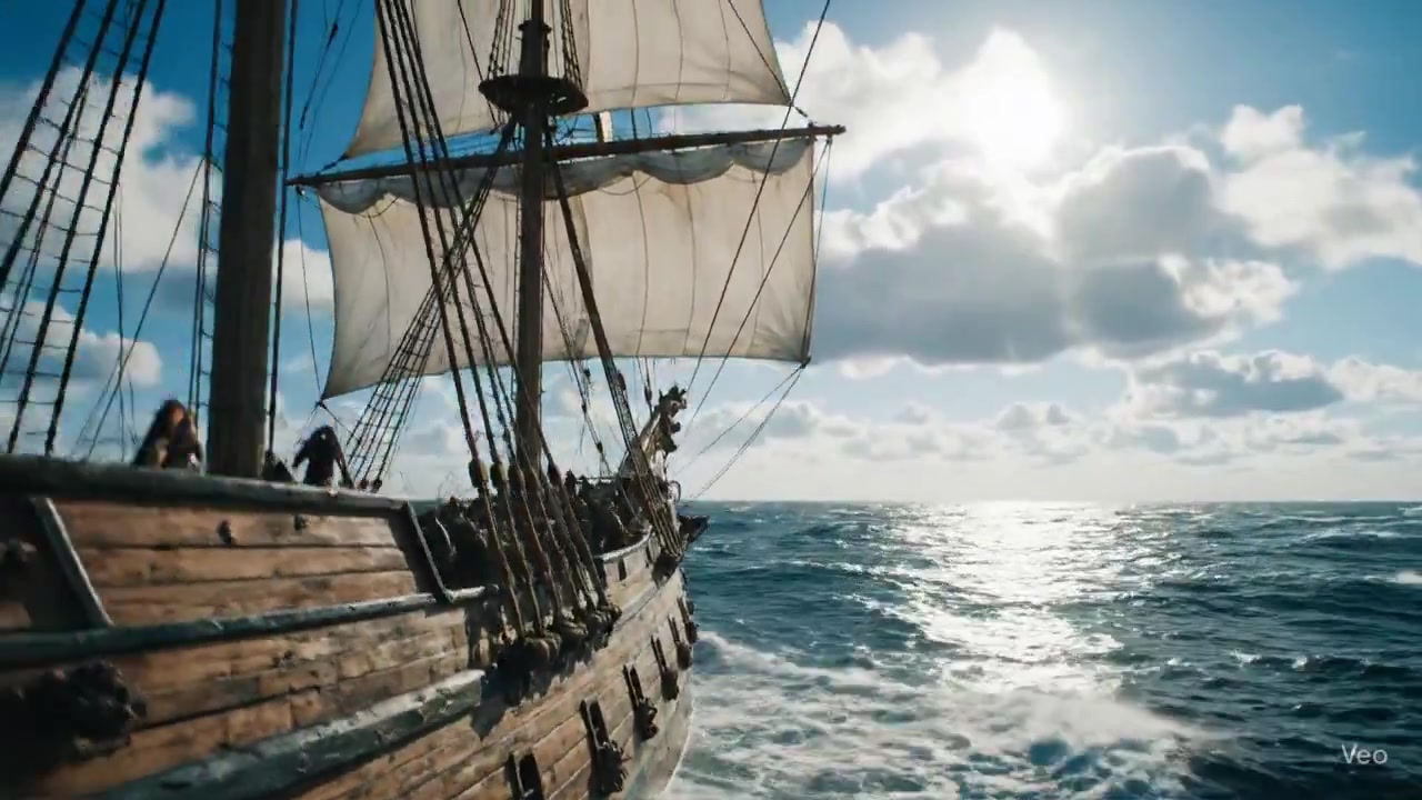 Majestic Voyage: A Tall Ship's Journey Across the Azure Sea