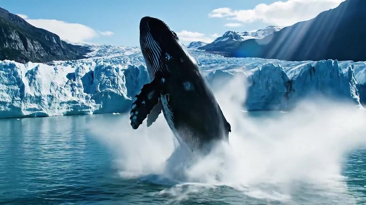 Majestic Whales and Glaciers: A Spectacle in Slow Motion