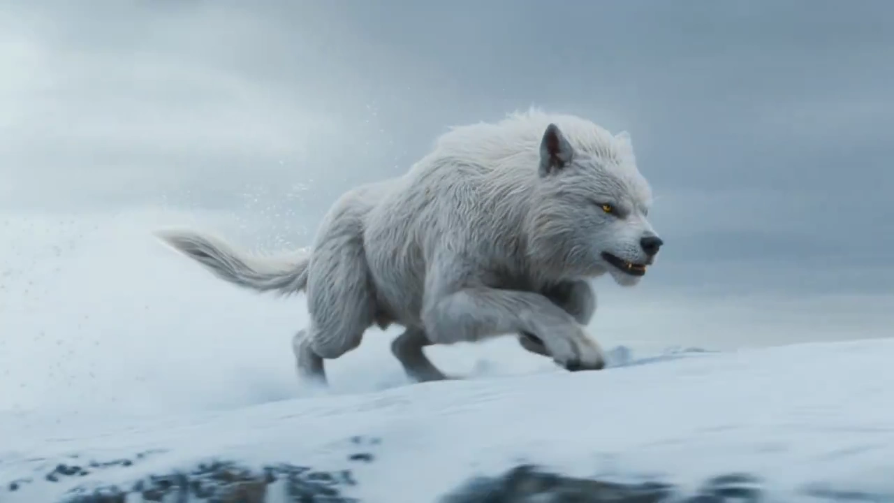 Majestic Wolf in a Snowy Landscape