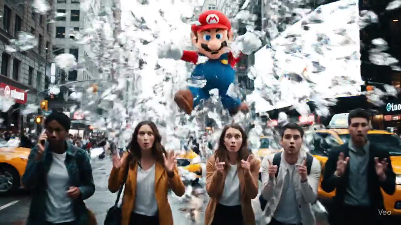 Mario's Unexpected Mayhem: A Surreal City Invasion
