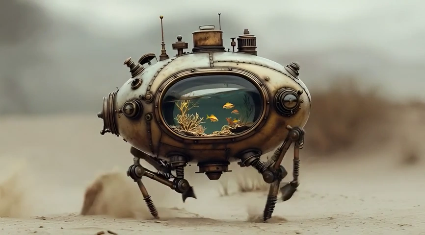 Mechanical Oasis: The Steampunk Aquarium Robot