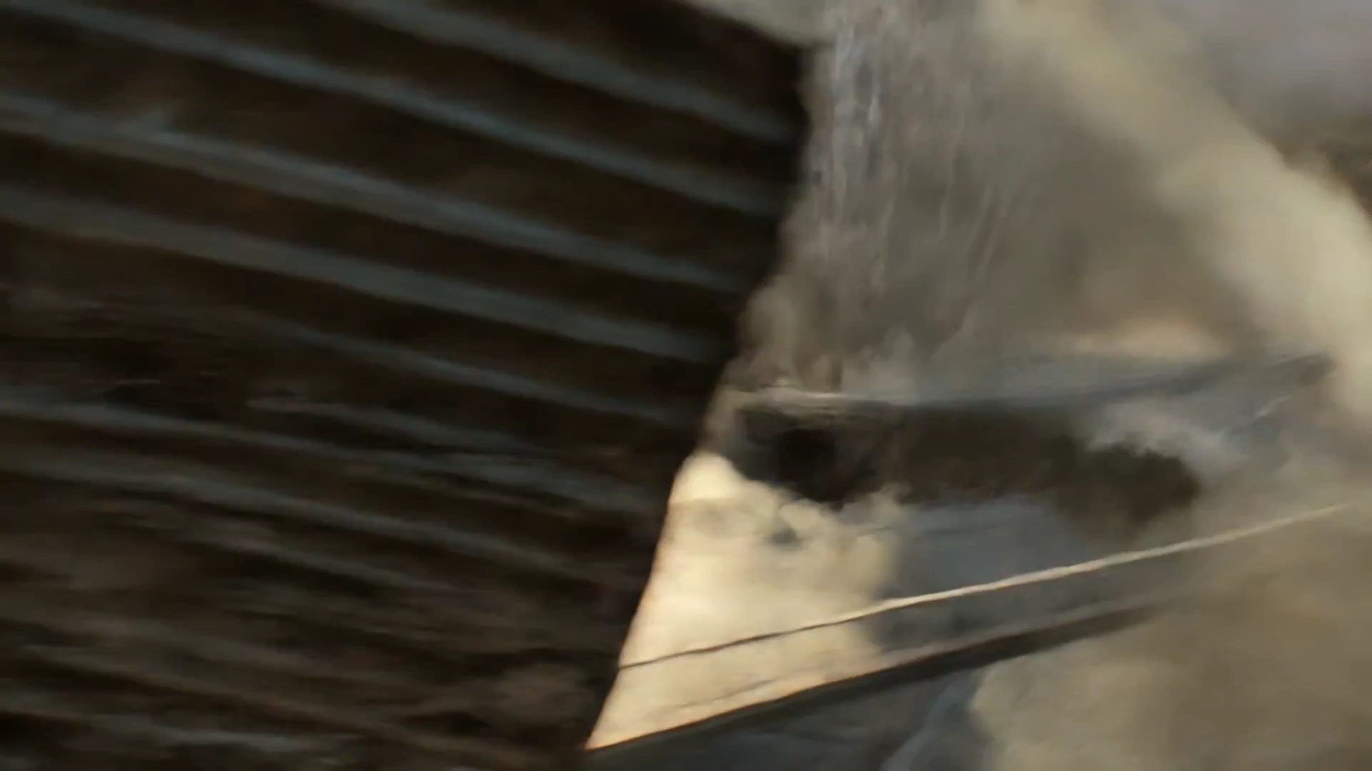 Motorbike Chase Under a Collapsing Tower