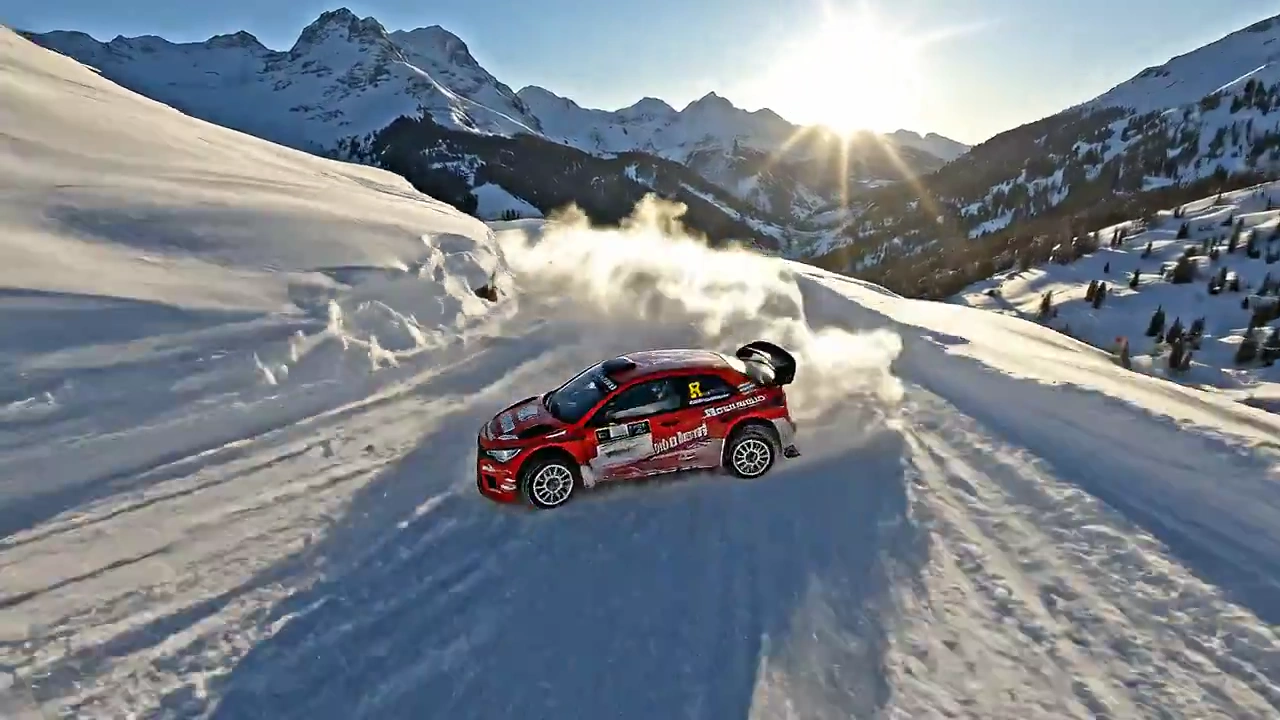 Mountain Drift: A Rally Car's Winter Dance