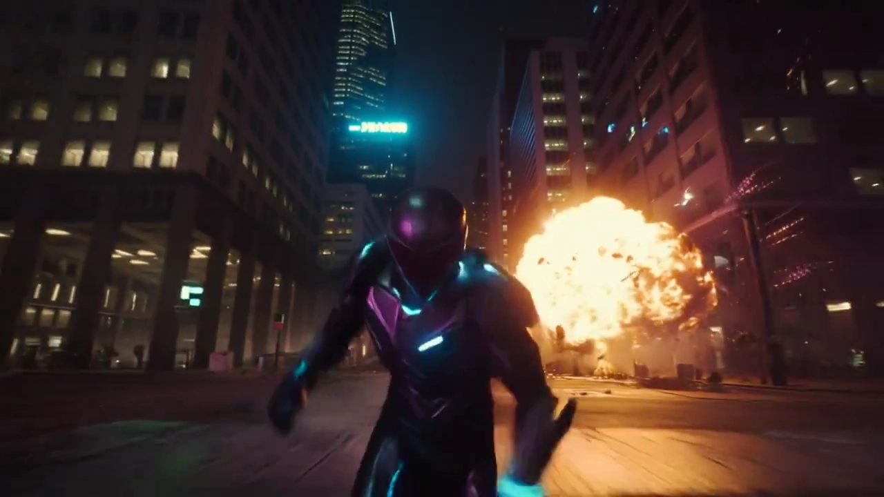 Neon Chaos: A Warrior's Race Through Ruin