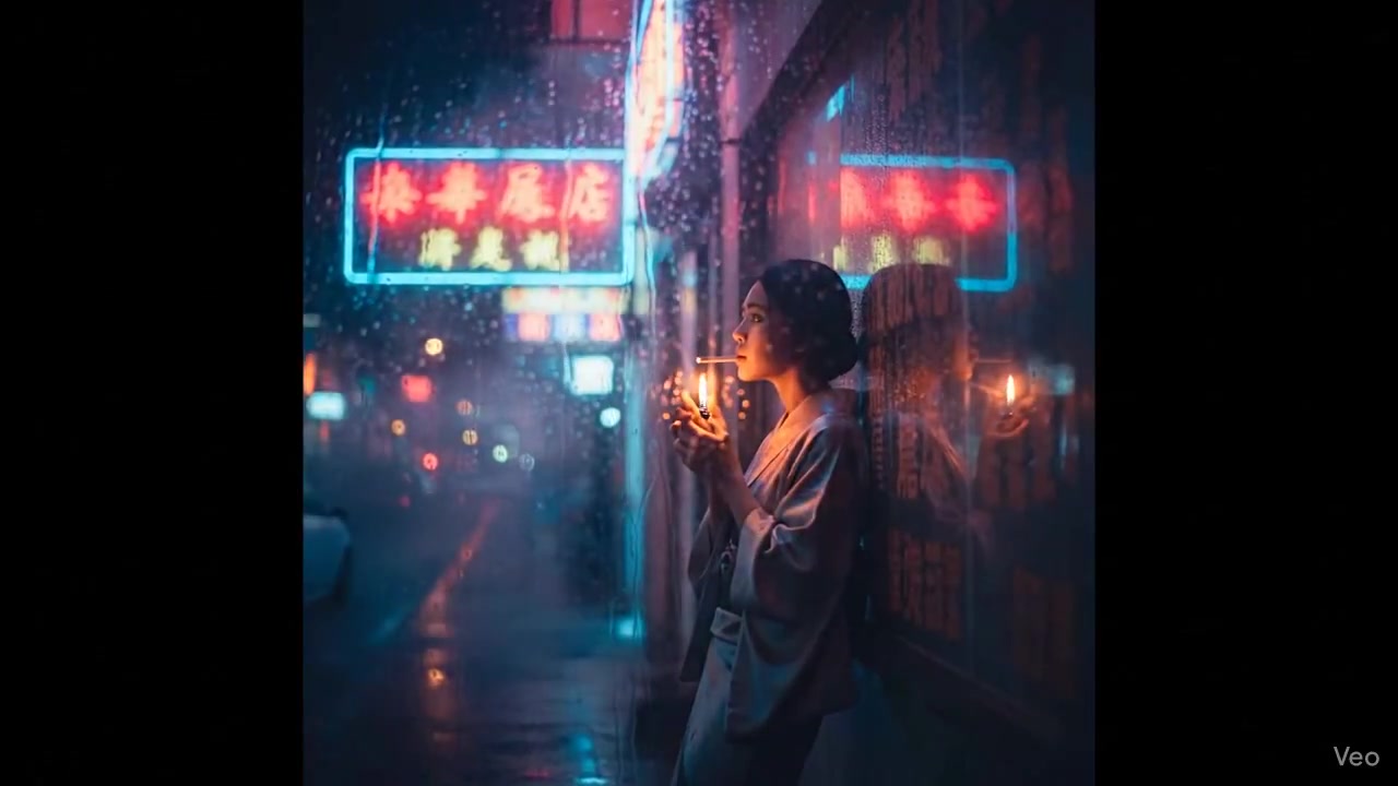 Neon Dreams: A Rainy Night in Hong Kong