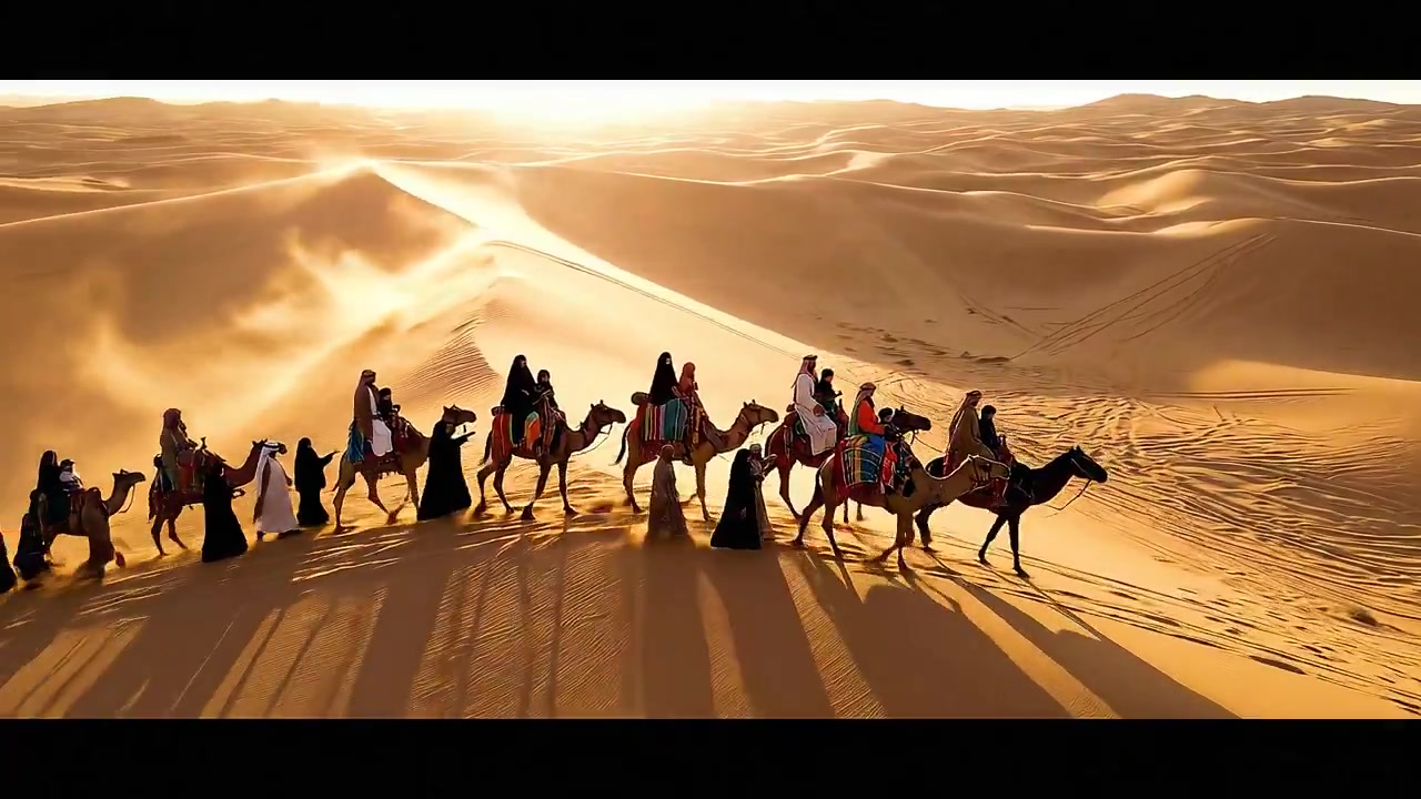 Nomads of the Golden Sands: Aerial Desert Journey